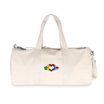 Sénégal Porto Rico drapeau mains forme de coeur utilisé - Sac de sport en toile recyclée Stanley/Stella - blanc naturel - Devant