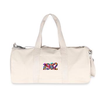 1982 – Naissance, Admission, Inscription à l’école, Mariage, Mariage - Sac de sport en toile recyclée Stanley/Stella - blanc naturel - Devant