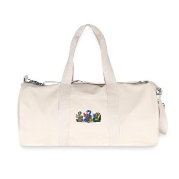 Funny Monsters Reading Self Help Books Bookworm - Recycled Canvas Sports Bag by Stanley/Stella - natural - Front
