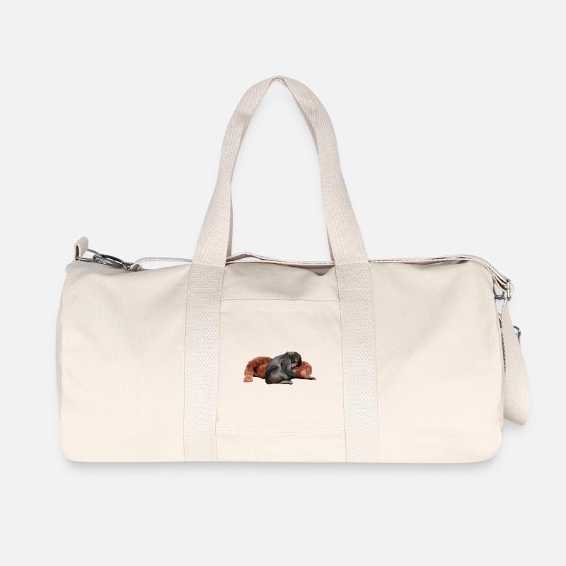 Punch - das Äffchen - Recycelte Canvas-Sporttasche von Stanley/Stella - Naturweiß