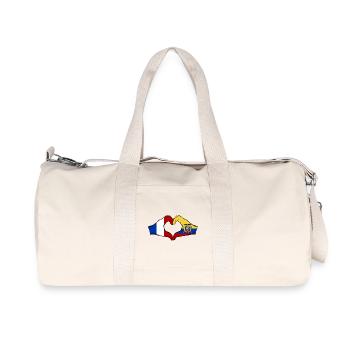 France Ecuador Flag Hands Heart Shape - Recycled Canvas Sports Bag by Stanley/Stella - natural - Front
