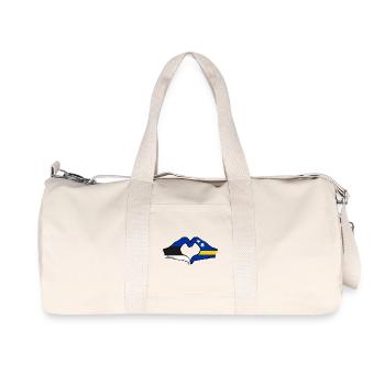 Estonia Curacao Flag Hands Heart Shape - Recycled Canvas Sports Bag by Stanley/Stella - natural - Front