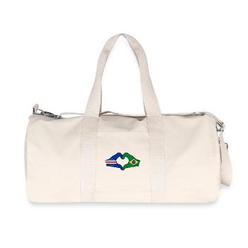 Cape Verde Brazil flag hands heart shape used - Recycled Canvas Sports Bag by Stanley/Stella - natural - Front