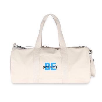 Be Yourself Motivation Saying Shirt - Recycled Canvas Sports Bag by Stanley/Stella - natural - Front