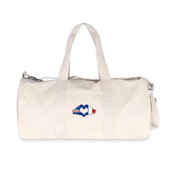 Drapeau du Cap-Vert France, mains en forme de cœur utilisées - Sac de sport en toile recyclée Stanley/Stella - blanc naturel - Devant