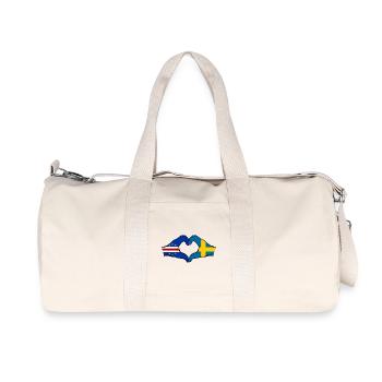 Cape Verde Sweden Flag Hands Heart Shape - Recycled Canvas Sports Bag by Stanley/Stella - natural - Front