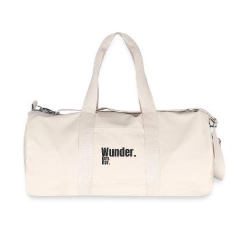 Wunder. Gern. Bar. – Humorvolles Typografie Design - Recycelte Canvas-Sporttasche von Stanley/Stella - Naturweiß - Vorne