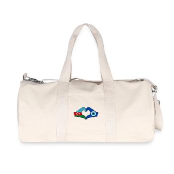 Drapeau du nazar de l’Azerbaïdjan, mains en forme de cœur - Sac de sport en toile recyclée Stanley/Stella - blanc naturel - Devant