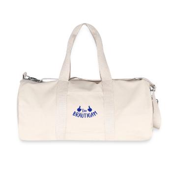 bräutigam hochzeit junggesellenabschied - Recycelte Canvas-Sporttasche von Stanley/Stella - Naturweiß - Vorne