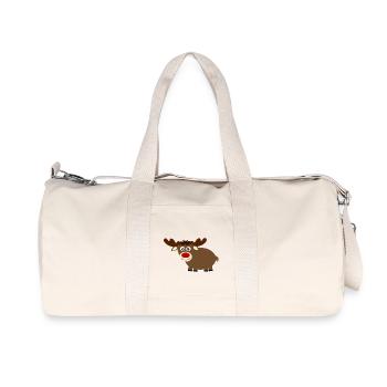 Reindeer Elk cute Christmas funny gifts - Recycled Canvas Sports Bag by Stanley/Stella - natural - Front