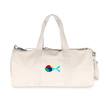 SARDINE. FISH. APRIL FOOL. EASTER. SEA - Recycled Canvas Sports Bag by Stanley/Stella - natural - Front