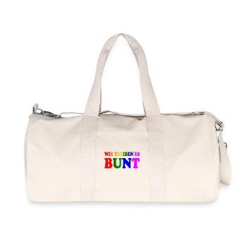 Wir treiben es bunt - Recycelte Canvas-Sporttasche von Stanley/Stella - Naturweiß - Vorne