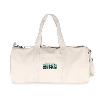 I fell in love with Madrid - Spain Fun - Recycled Canvas Sports Bag by Stanley/Stella - natural - Front