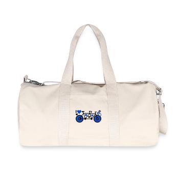 Romantic Tandem Heart Love - Recycled Canvas Sports Bag by Stanley/Stella - natural - Front