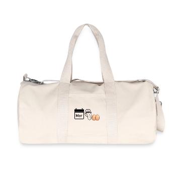 MRZ LCK EIER, Humor, MÄRZ LECK EIER  - Recycelte Canvas-Sporttasche von Stanley/Stella - Naturweiß - Vorne