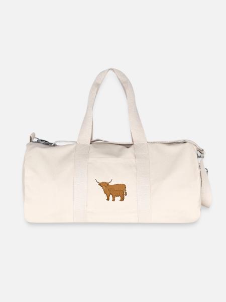 Highland Cattle schaut mi - Recycelte Canvas-Sporttasche von Stanley/Stella - Naturweiß