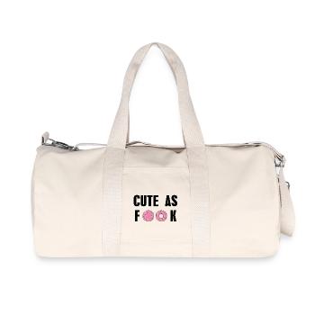 Cute as Fuck schwarz Donut Süßigkeit Geschenkidee - Recycelte Canvas-Sporttasche von Stanley/Stella - Naturweiß - Vorne