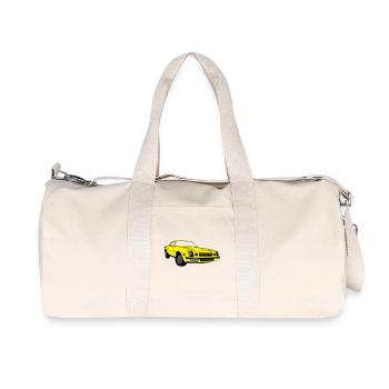 CamaroV8,Muscle Car,Atelier,Garage,Voiture,(25) - Sac de sport en toile recyclée Stanley/Stella - blanc naturel - Devant