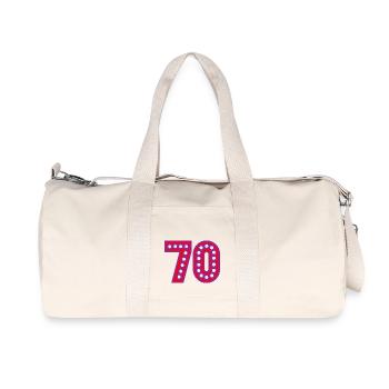 70. 70 ANS. 70e ANNIVERSAIRE. ANNIVERSAIRE 70 ANS. - Sac de sport en toile recyclée Stanley/Stella - blanc naturel - Devant