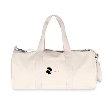 Minimalist Black And White Afro - Recycled Canvas Sports Bag by Stanley/Stella - natural - Front