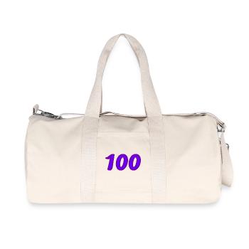 100. 100 YEARS. 100th ANNIVERSARY. BIRTHDAY 100 - Recycled Canvas Sports Bag by Stanley/Stella - natural - Front