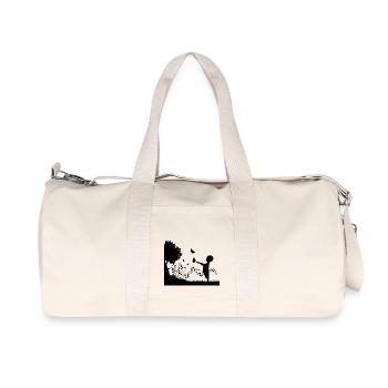 Child with butterflies and tree - Recycled Canvas Sports Bag by Stanley/Stella - natural - Front