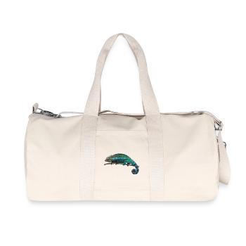 Chamäleon - Blau - Recycelte Canvas-Sporttasche von Stanley/Stella - Naturweiß - Vorne