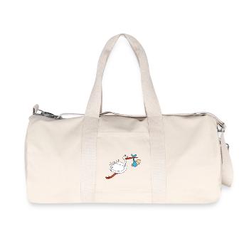 Storch Baby Junge Babies Schwanger - Recycelte Canvas-Sporttasche von Stanley/Stella - Naturweiß - Vorne