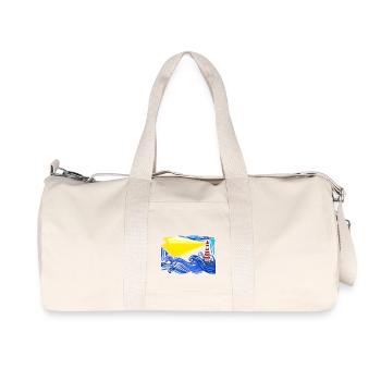 mer dans la tempête avec le phare - Sac de sport en toile recyclée Stanley/Stella - blanc naturel - Devant