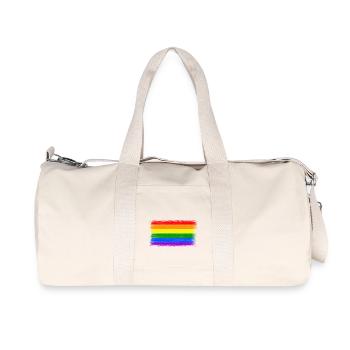 Gaypride Flag Rainbow LGBT Gift Idea Homo - Recycled Canvas Sports Bag by Stanley/Stella - natural - Front