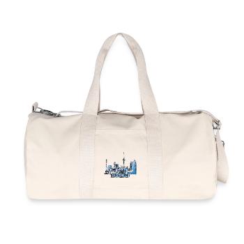 Berlin gezeichnet mit Schriftzug - Recycelte Canvas-Sporttasche von Stanley/Stella - Naturweiß - Vorne
