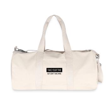 Take Your Time - But Don't Take Mine - Recycled Canvas Sports Bag by Stanley/Stella - natural - Front