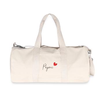 PAPOU. PAPA. FÊTE DES PÈRES. BONNE FÊTE PAPA - Sac de sport en toile recyclée Stanley/Stella - blanc naturel - Devant