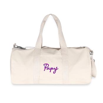 PAPY. FÊTE DES PÈRES. BONNE FÊTE PAPY. JE T'AIME. - Sac de sport en toile recyclée Stanley/Stella - blanc naturel - Devant