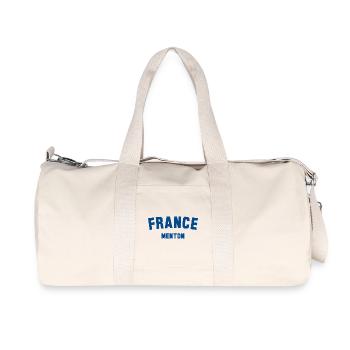 MENTON France Frankreich - Recycelte Canvas-Sporttasche von Stanley/Stella - Naturweiß - Vorne