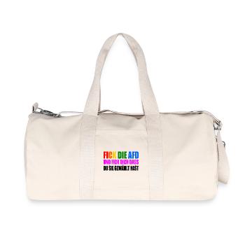 fick die afd und fick dich dass du sie gewählt has - Recycelte Canvas-Sporttasche von Stanley/Stella - Naturweiß - Vorne