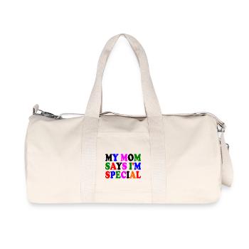 my mom says i'm special - Recycled Canvas Sports Bag by Stanley/Stella - natural - Front