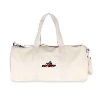 Red racing kart driver in speed sports - Recycled Canvas Sports Bag by Stanley/Stella - natural - Front