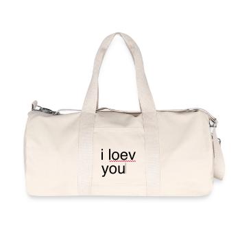 ich liebe dich Fehler - Recycelte Canvas-Sporttasche von Stanley/Stella - Naturweiß - Vorne