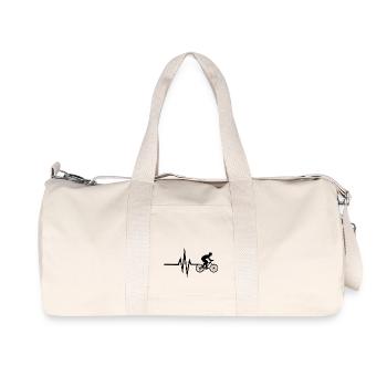 My heart beats for biking - bike bike nature - Recycled Canvas Sports Bag by Stanley/Stella - natural - Front