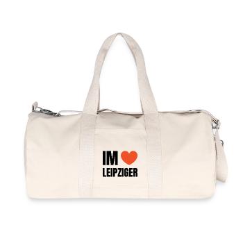 Im herzen Leipziger | Leipzig | I love - Recycelte Canvas-Sporttasche von Stanley/Stella - Naturweiß - Vorne