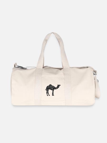 Schönes Muster Kamel Silhouette Umriss Schwarz - Recycelte Canvas-Sporttasche von Stanley/Stella - Naturweiß