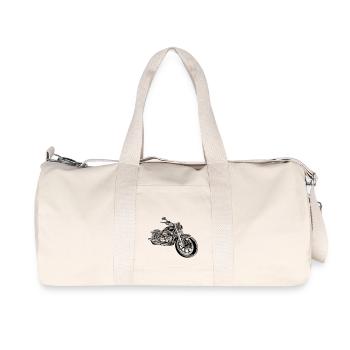 Motorrad Heartbeat - Recycelte Canvas-Sporttasche von Stanley/Stella - Naturweiß - Vorne
