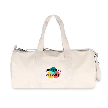 RETRAITE. BONNE RETRAITE. JOYEUSE RETRAITE - Sac de sport en toile recyclée Stanley/Stella - blanc naturel - Devant