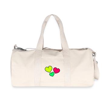 HEART. HEARTS. SAINT VALENTINE. LOVE. LOVE. HEART - Recycled Canvas Sports Bag by Stanley/Stella - natural - Front