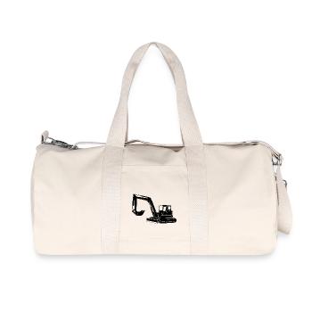 Excavator Driver Silhouette - Construction Equipment Operator - Recycled Canvas Sports Bag by Stanley/Stella - natural - Front
