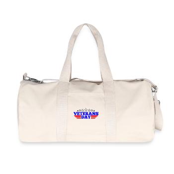 Logo Veterans Day - Recycled Canvas Sports Bag by Stanley/Stella - natural - Front