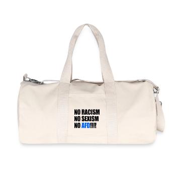no racism no sexism no afd - Recycelte Canvas-Sporttasche von Stanley/Stella - Naturweiß - Vorne