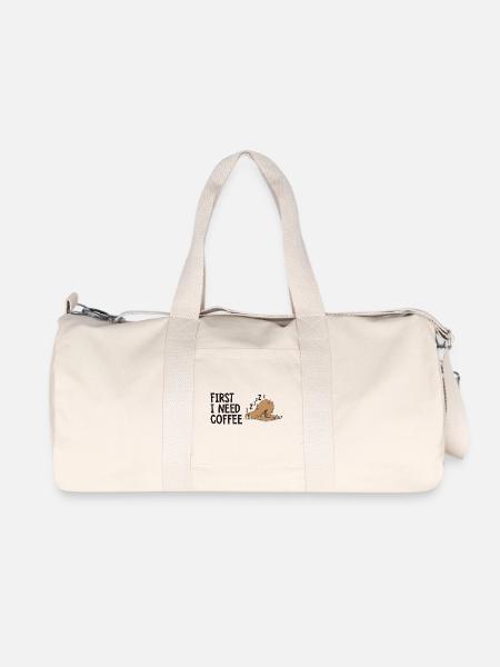 D'abord j'ai besoin d'un café humour - Sac de sport en toile recyclée Stanley/Stella - blanc naturel