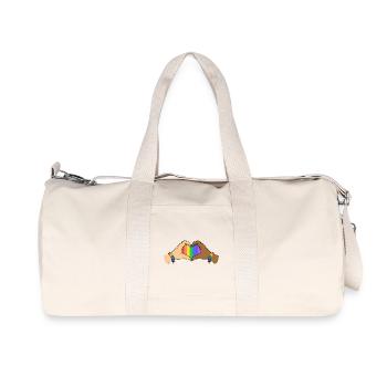 Stolz Herz Hände Einheit Regenbogen Liebe Unterstützt Kunst - Recycelte Canvas-Sporttasche von Stanley/Stella - Naturweiß - Vorne